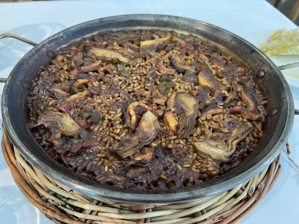 Wild mushroom rice from the pan
